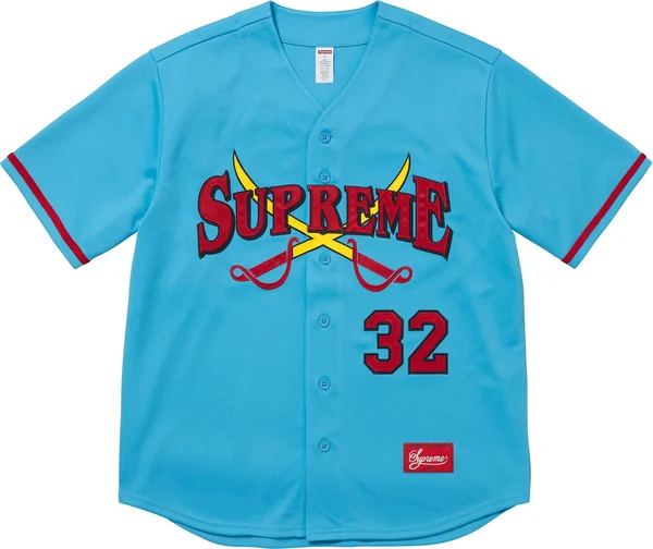 Supreme Swords Baseball Jersey - Blue (front)
