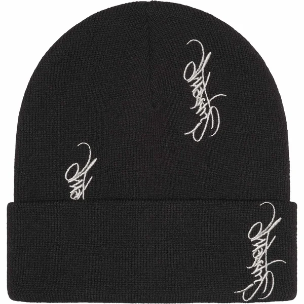 Supreme Tag Beanie - Black (front)
