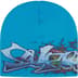 Supreme Tag Beanie - Cyan (front)