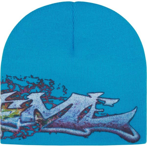 Supreme Tag Beanie - Cyan (front)
