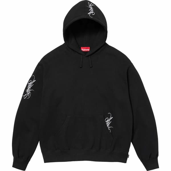 Supreme Tag Hooded Sweatshirt - Black (front)