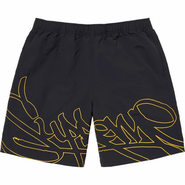 Supreme Tag Nylon Short - Black (front)