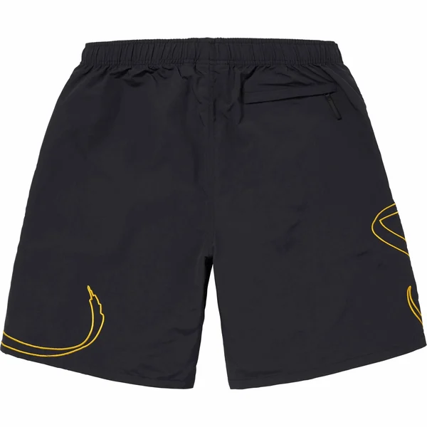 Supreme Tag Nylon Short - Black (front)
