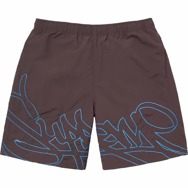 Supreme Tag Nylon Short - Brown (front)