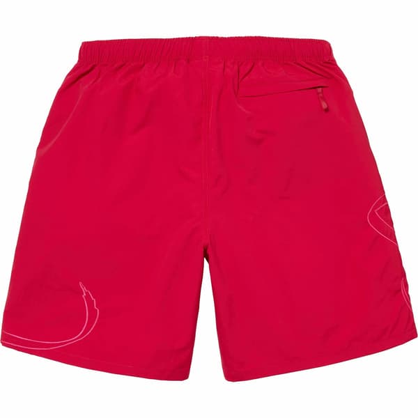 Supreme Tag Nylon Short - Red (front)