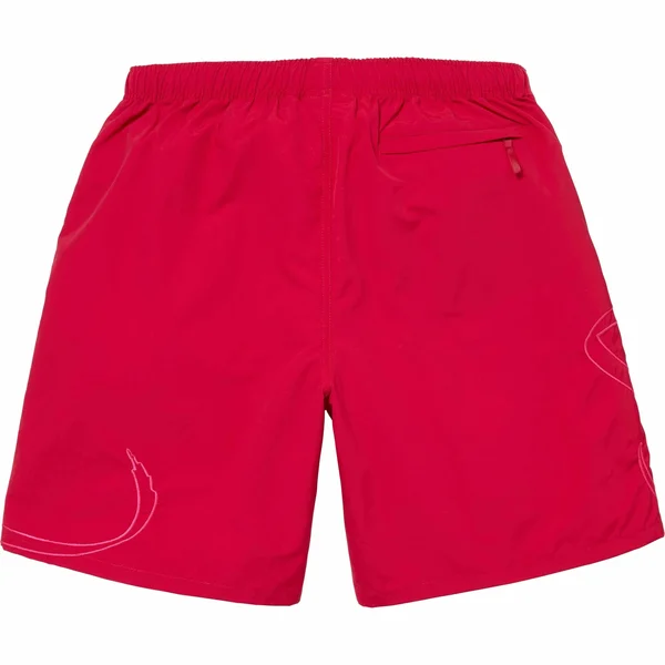 Supreme Tag Nylon Short - Red (front)