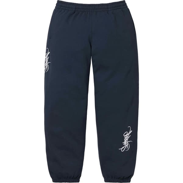 Supreme Tag Sweatpant - Navy (front)