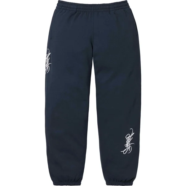 Supreme Tag Sweatpant - Navy (front)