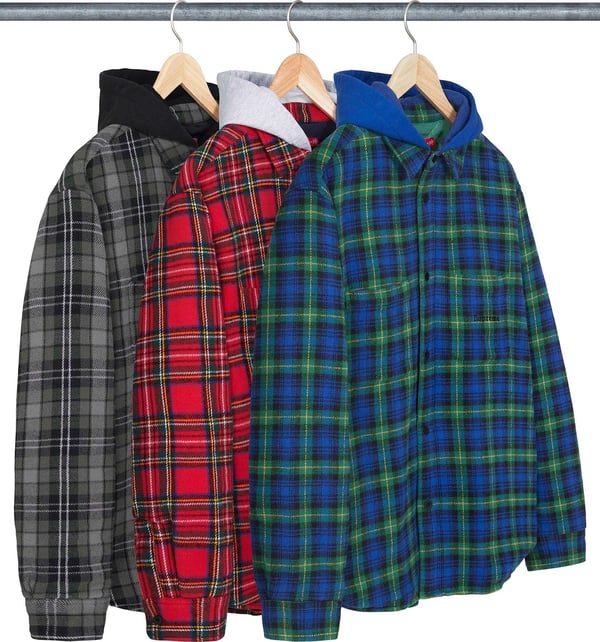 Supreme Tartan Flannel Hooded Shirt - Product Image