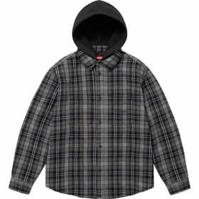 Supreme Tartan Flannel Hooded Shirt Black