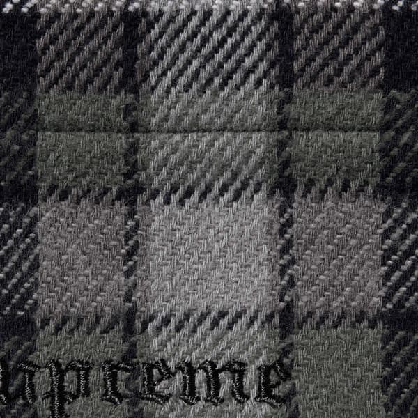 Supreme Tartan Flannel Hooded Shirt - Black (front)