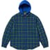 Supreme Tartan Flannel Hooded Shirt - Blue (front)