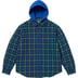 Supreme Tartan Flannel Hooded Shirt - Blue (front)