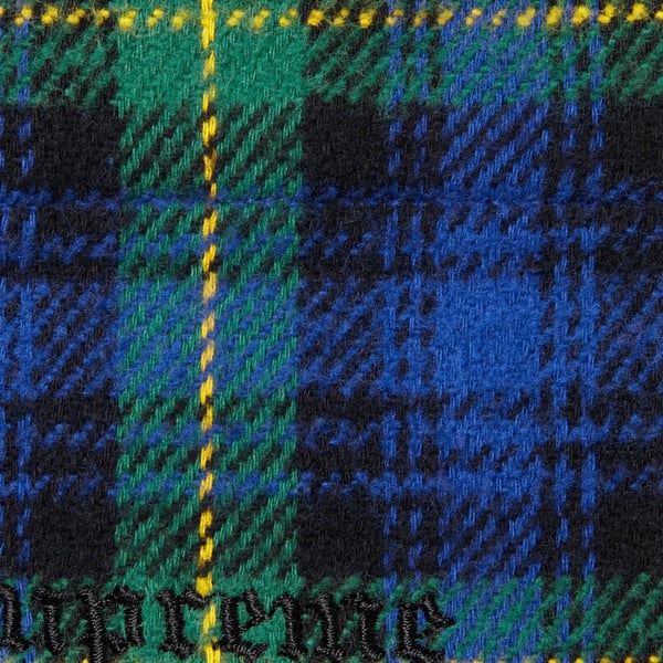 Supreme Tartan Flannel Hooded Shirt - Blue (front)