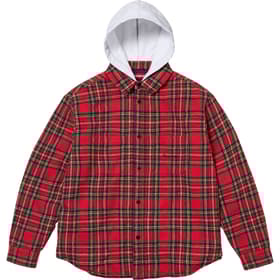 Supreme Tartan Flannel Hooded Shirt Red