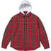 Supreme Tartan Flannel Hooded Shirt - Red (front)