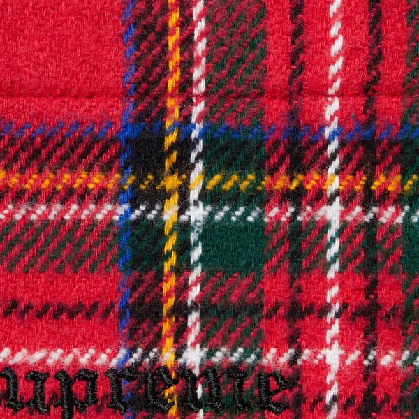 Supreme Tartan Flannel Hooded Shirt - Red (front)
