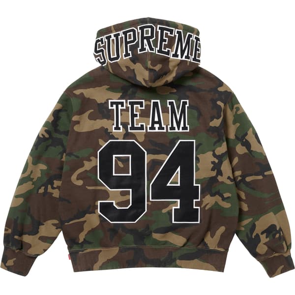 Supreme Team 94 Hooded Sweatshirt - Woodland Camo (front)