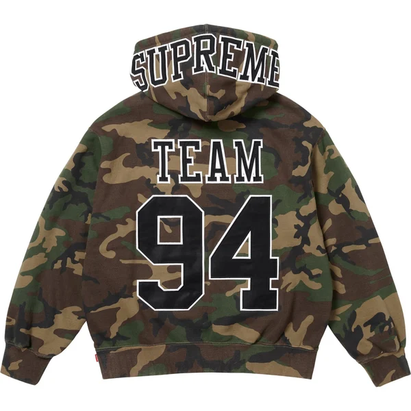 Supreme Team 94 Hooded Sweatshirt - Woodland Camo (front)