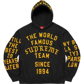 Supreme Team Flocked Hooded Sweatshirt Black