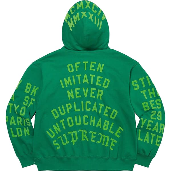 Supreme Team Flocked Hooded Sweatshirt - Green (front)