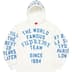 Supreme Team Flocked Hooded Sweatshirt - White (front)