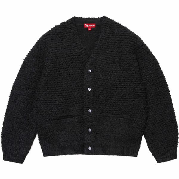 Supreme Textured Knotted Cardigan - Black (front)