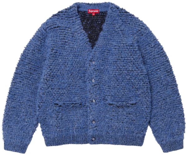 Supreme Textured Knotted Cardigan - Blue (front)