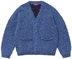 Supreme Textured Knotted Cardigan - Blue (front)