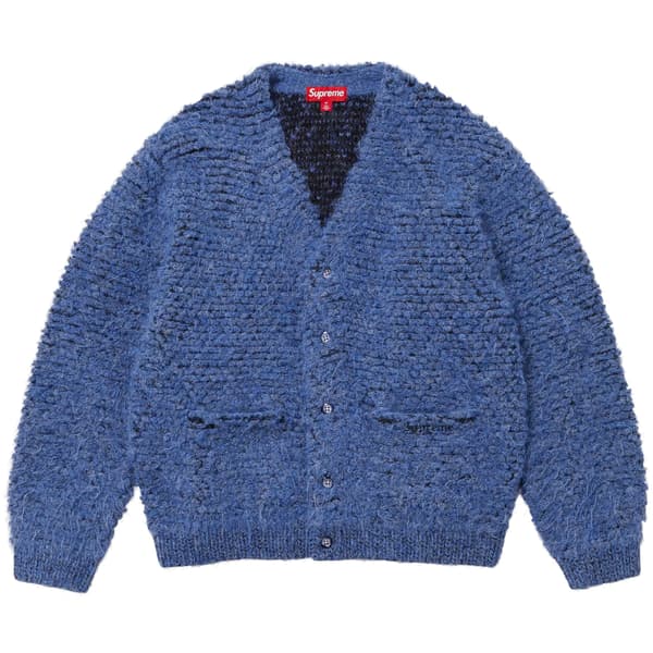 Supreme Textured Knotted Cardigan - Blue (front)