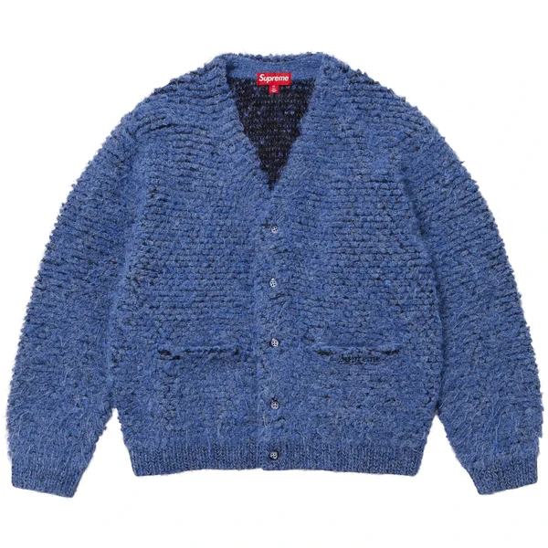 Supreme Textured Knotted Cardigan - Blue (front)