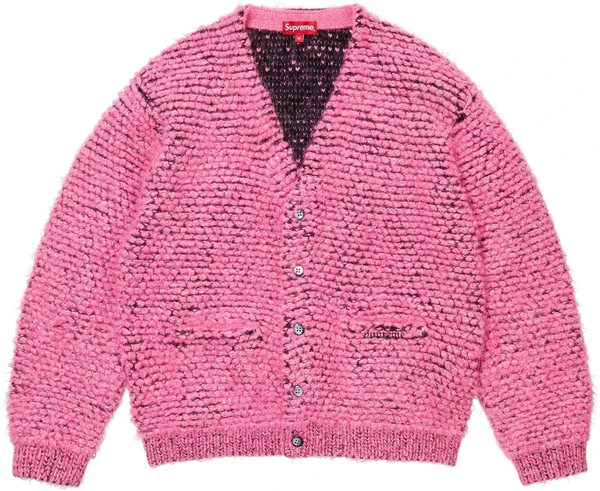Supreme Textured Knotted Cardigan - Pink (front)