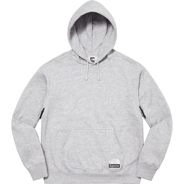 Supreme The North Face Convertible Hooded Sweatshirt - Heather Grey (front)