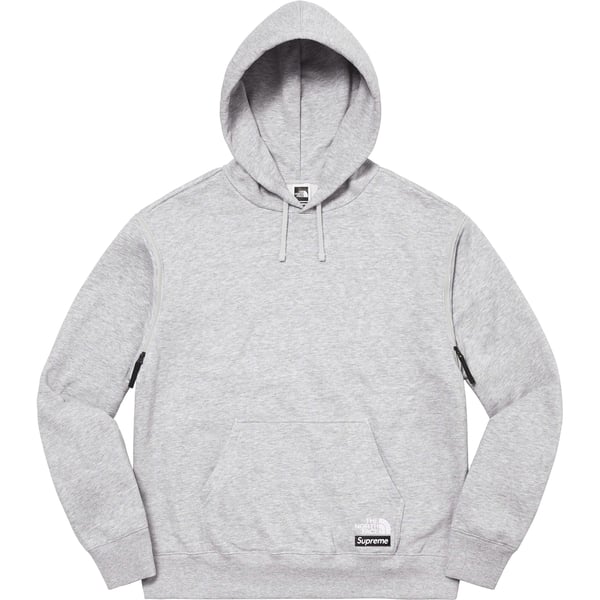 Supreme The North Face Convertible Hooded Sweatshirt - Heather Grey (front)