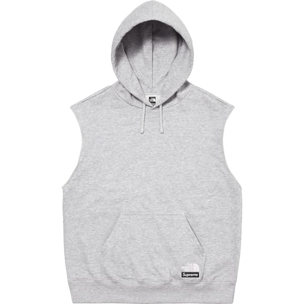 Supreme The North Face Convertible Hooded Sweatshirt - Heather Grey (front)