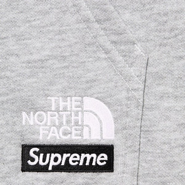 Supreme The North Face Convertible Hooded Sweatshirt - Heather Grey (front)