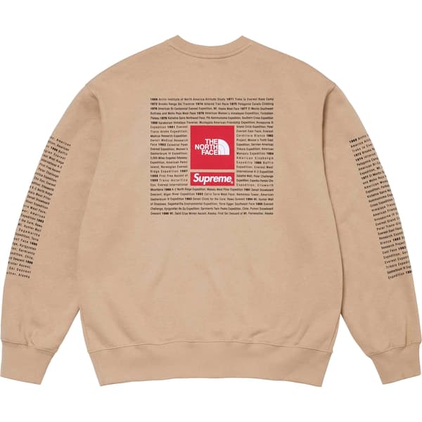 Supreme The North Face Crewneck - Khaki (front)