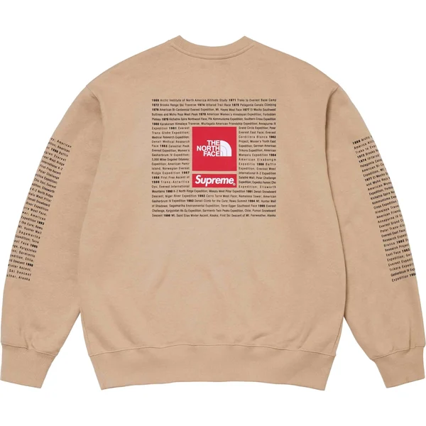 Supreme The North Face Crewneck - Khaki (front)