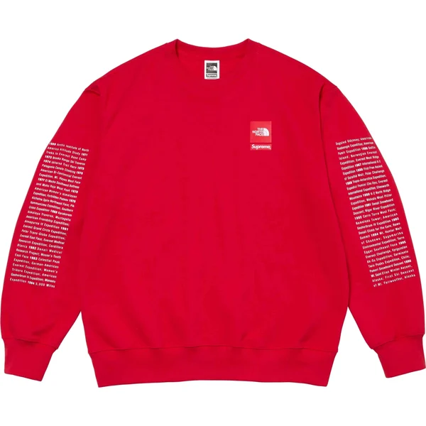Supreme The North Face Crewneck - Red (front)