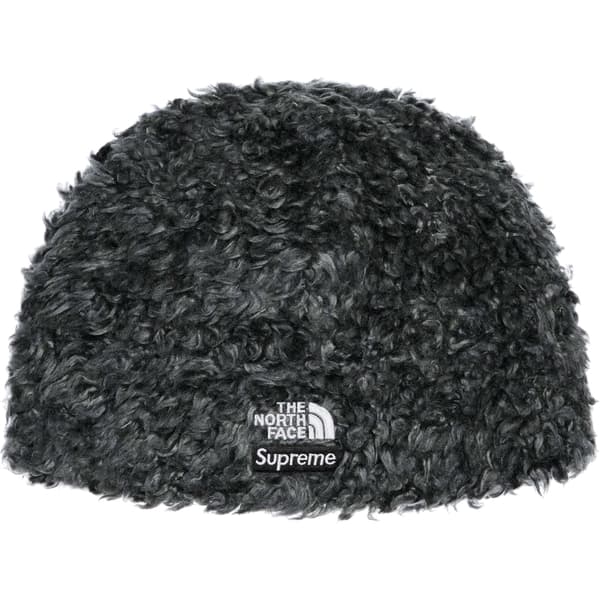 Supreme The North Face High Pile Fleece Beanie - Black (front)