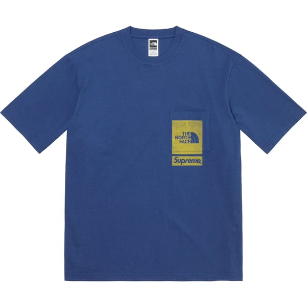 Supreme The North Face Printed Pocket Tee - Navy (front)