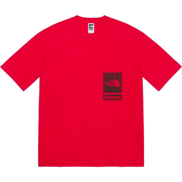 Supreme The North Face Printed Pocket Tee - Red (front)