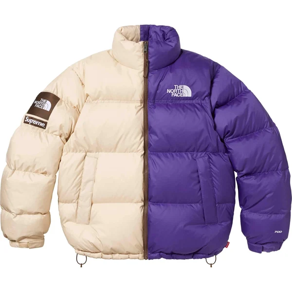 Supreme The North Face Split Nuptse Jacket - Tan (front)