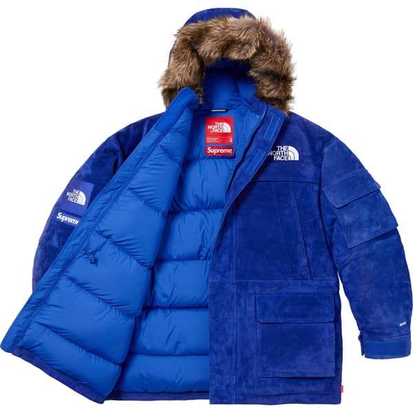 Supreme The North Face Suede 600-Fill Down Parka - Blue (front)