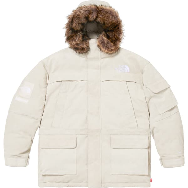 Supreme The North Face Suede 600-Fill Down Parka - Stone (front)