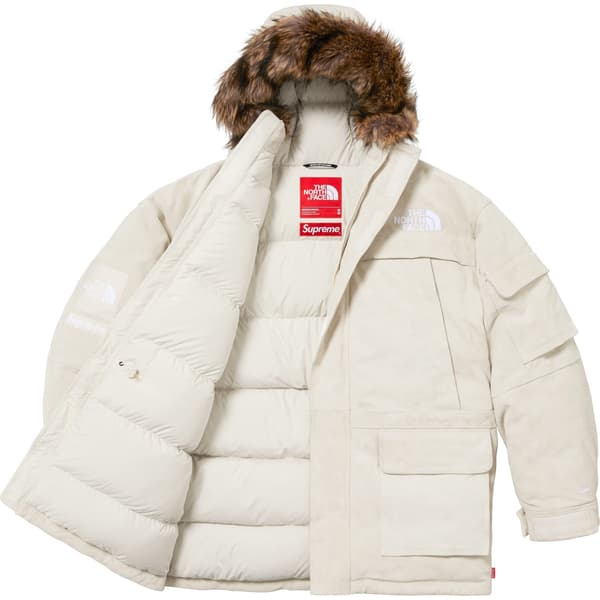 Supreme The North Face Suede 600-Fill Down Parka - Stone (front)