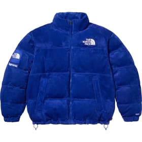 Supreme The North Face Suede Nuptse Jacket Blue