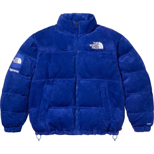 Supreme The North Face Suede Nuptse Jacket - Blue (front)