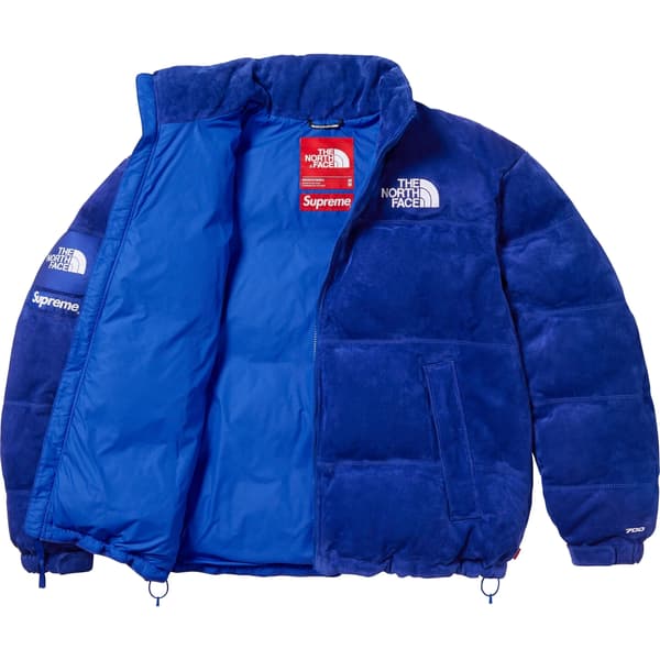 Supreme The North Face Suede Nuptse Jacket - Blue (front)
