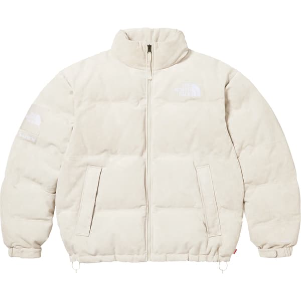Supreme The North Face Suede Nuptse Jacket - Stone (front)
